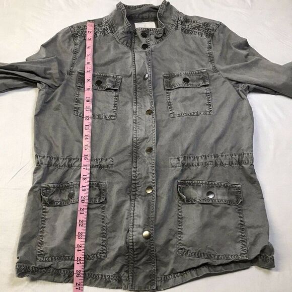CASLON Women’s Utility Jacket Gray Wash 4 Pockets Casual Long Sleeve Siz… - Picture 9 of 14